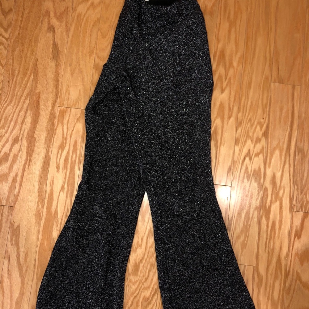 Metallic flare bottom pants